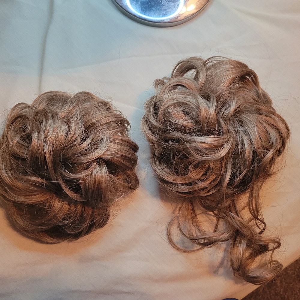 Elegant Pecan Blonde Hair Bun Scrunchie Extensions